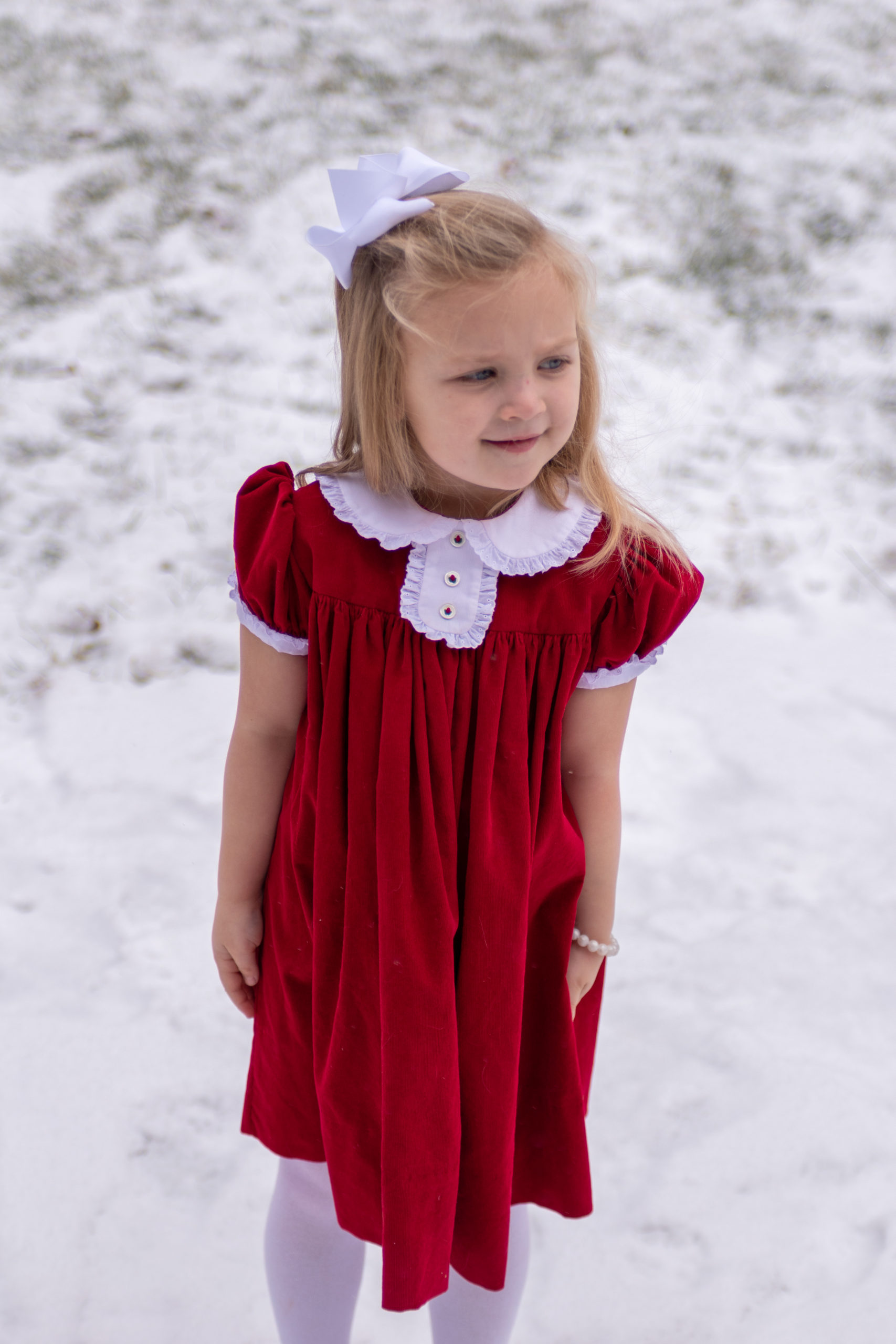 white christmas dresses Corduroy Christmas Dress main image 1